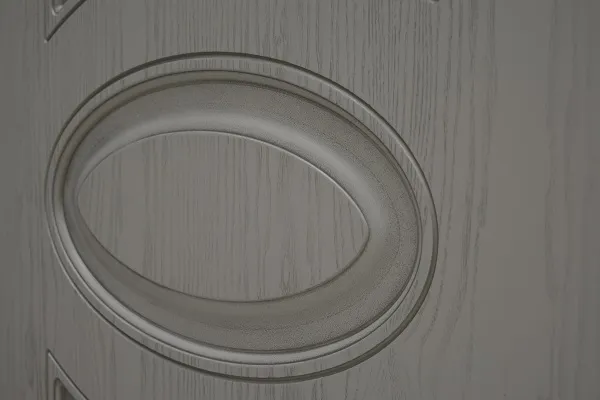 Дверь Оникс Эллипс фрезерованная эмаль белая патина серебро, глухая. Фото №2