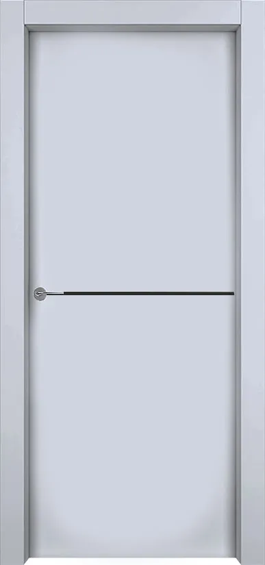 Двери в интерьере - Дверь 1001-М1 эмаль RAL 7047, молдинг черный, глухая