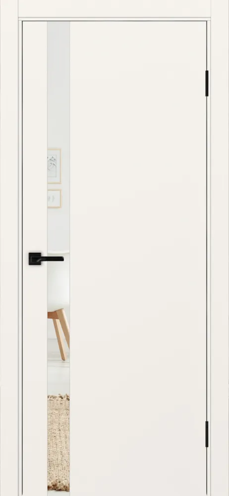 Двери в интерьере - Дверь Эко 211 бежевый, кромка ABS, зеркало