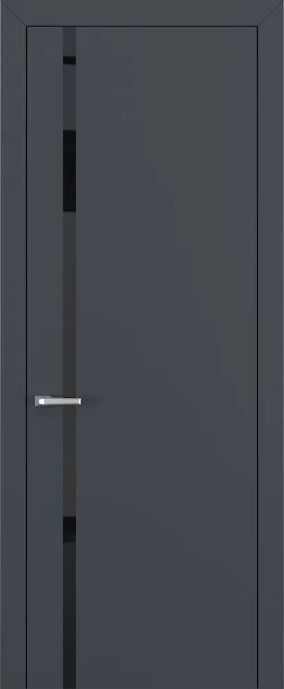 Двери в интерьере - Дверь Z K1 полипропилен  графит премьер, лакобель black classic, глухая