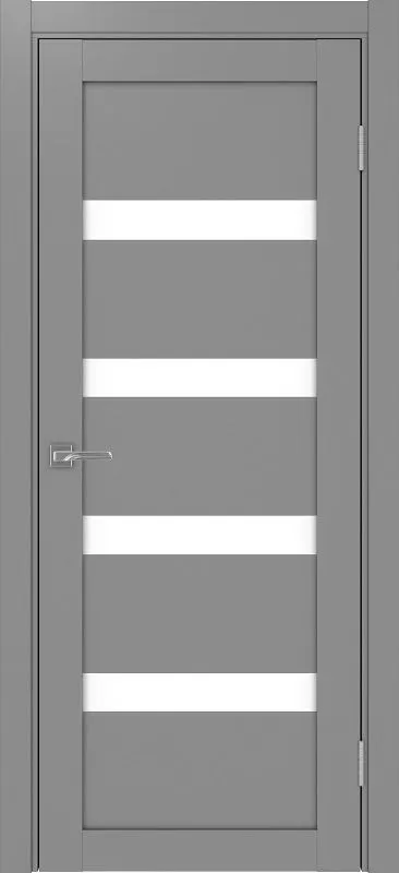 Двери в интерьере - Дверь Эко 505.12 серый, lacobel белый