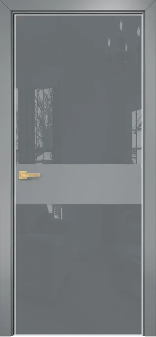 Двери в интерьере - Дверь Оникс Соло 2 эмаль RAL 7040, глухая, Lacobel RAL 7040