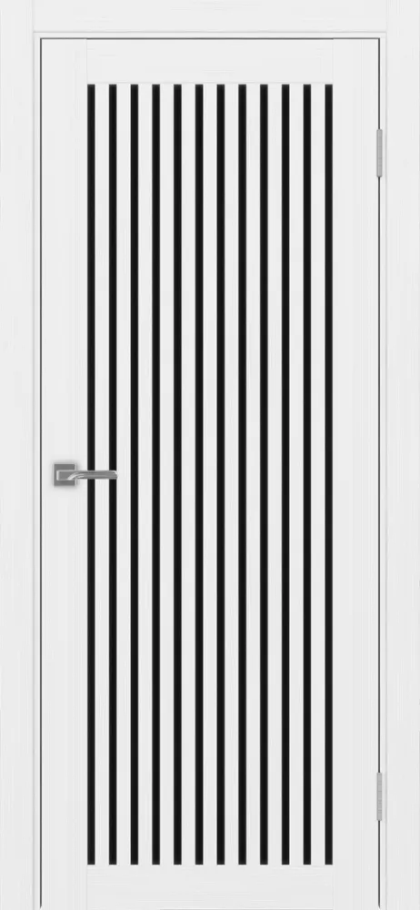 Двери в интерьере - Дверь Эко 543.2 белый лед, lacobel черный