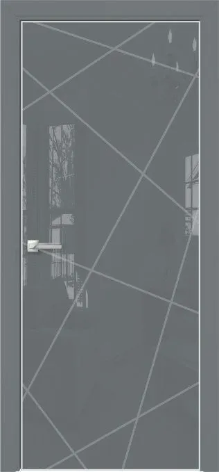 Двери в интерьере - Дверь Оникс Арт, лакобель серый RAL 7040, пескоструй №5