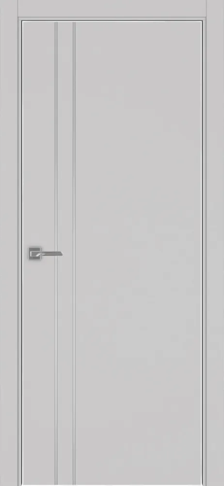 Двери в интерьере - Дверь Эко 205 пепельный молдинг SC, кромка AL хром SC с 4-х сторон, глухая