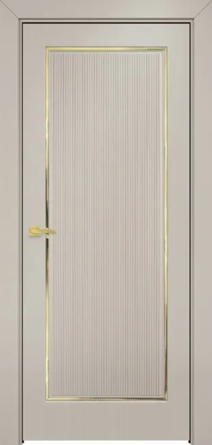 Двери в интерьере - Дверь Оникс Сиэтл 1 эмаль латте молдинг золото, глухая
