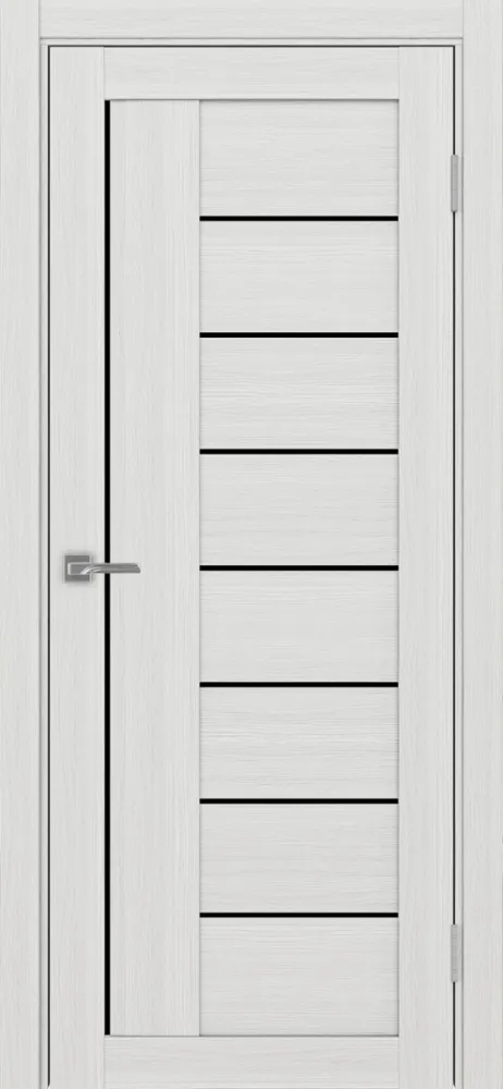 Двери в интерьере - Дверь Эко 524.21 ясень серебристый, lacobel черный