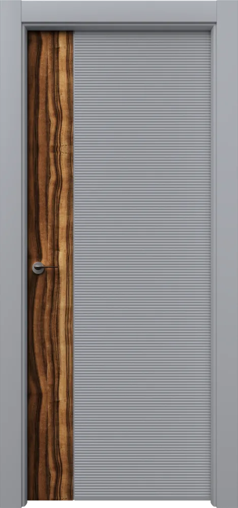 Двери в интерьере - Дверь Неом-Ф2 эмаль RAL 7047, шпон, глухая