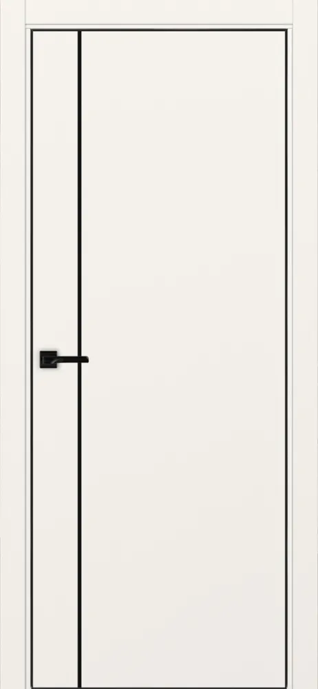 Двери в интерьере - Дверь Эко 204 бежевый молдинг SB, кромка AL черная SB с 4-х сторон, глухая