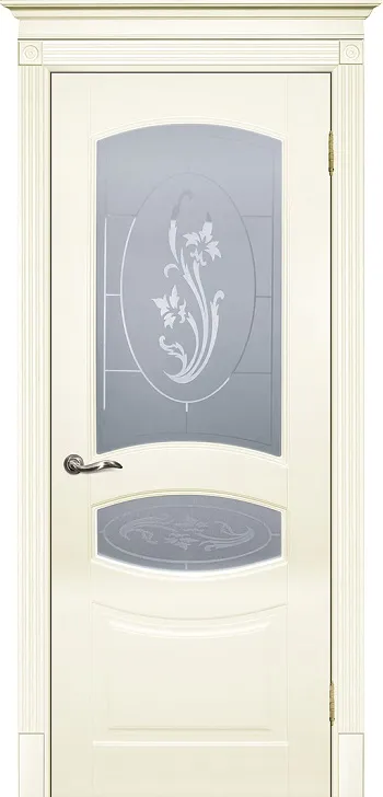 Двери в интерьере - Дверь Текона эмаль Smalta 02 слоновая кость RAL 1013, остекленная