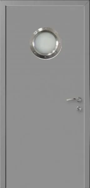 Дверь с иллюминатором влагостойкая композитная Капель моноколор RAL 7040