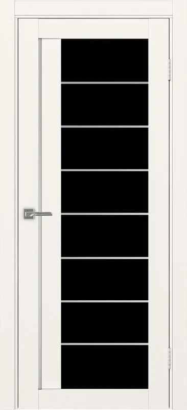 Двери в интерьере - Дверь Эко 524.22 АСС бежевый молдинг SC, lacobel черный