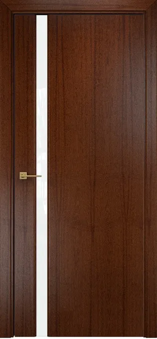 Двери в интерьере - Дверь Оникс Престиж 1 красное дерево с черной патиной, триплекс белый