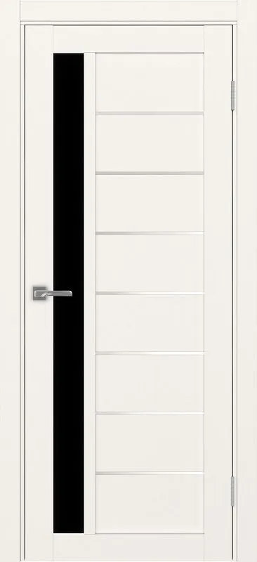 Двери в интерьере - Дверь Эко 554.21 АПП бежевый молдинг SC, lacobel черный