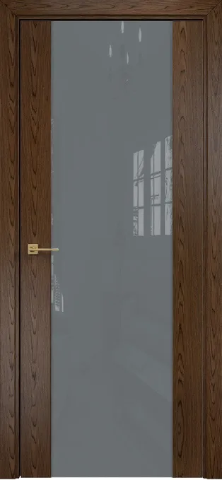 Двери в интерьере - Дверь Оникс Парма 1 орех тангентальный, глухая лакобель RAL 7040