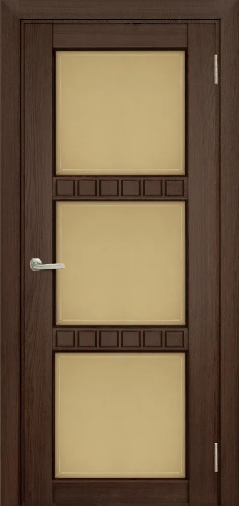 Двери в интерьере - Дверь Берест массив сосны Браво дуб, фреза кубик, стекло бронза