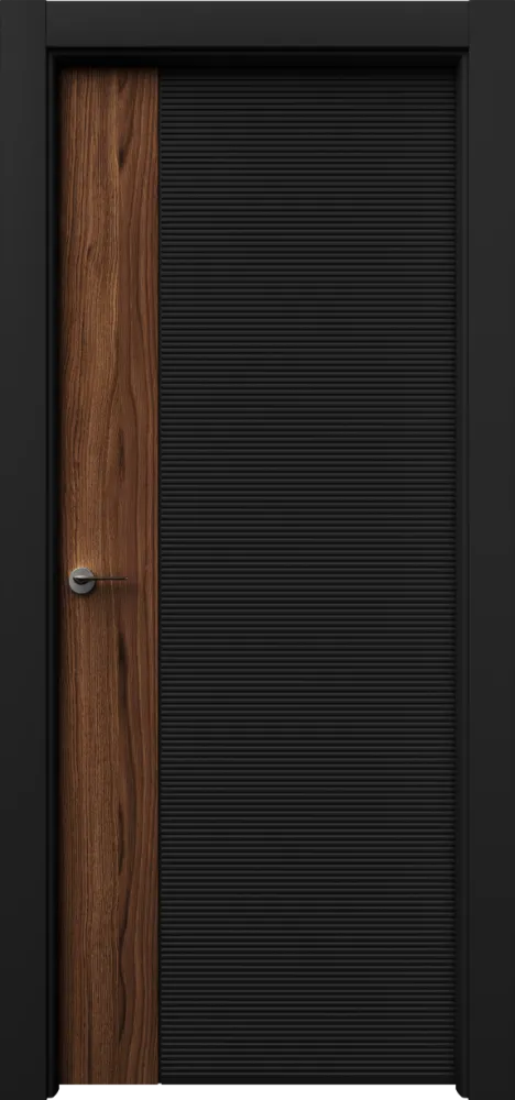 Двери в интерьере - Дверь НеомФ2 эмаль RAL 9005, шпон орех американский, глухая