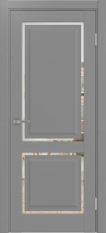 Двери в интерьере - Дверь Эко 602С.2121 ОФ4 серый, зеркало