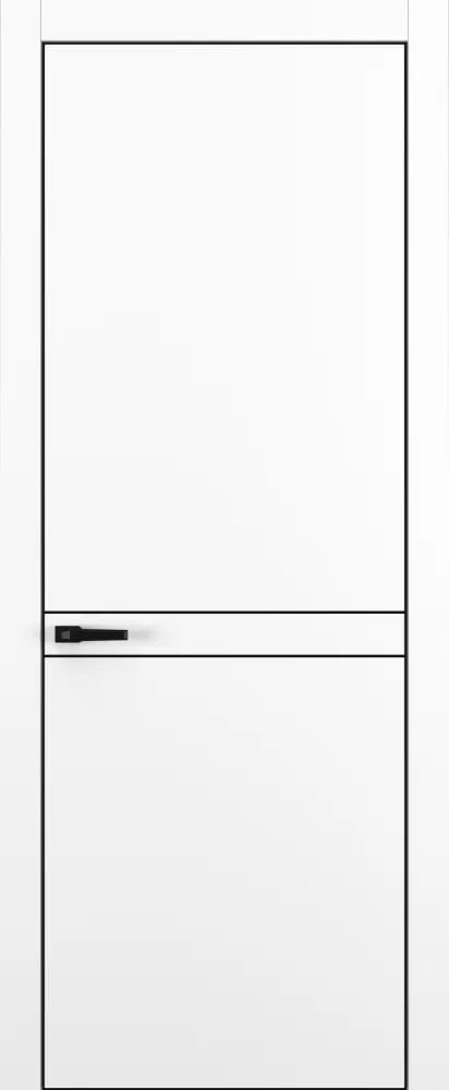 Двери в интерьере - Дверь Z K13 полипропилен белый, ALU кромка черная, молдинг черный, глухая