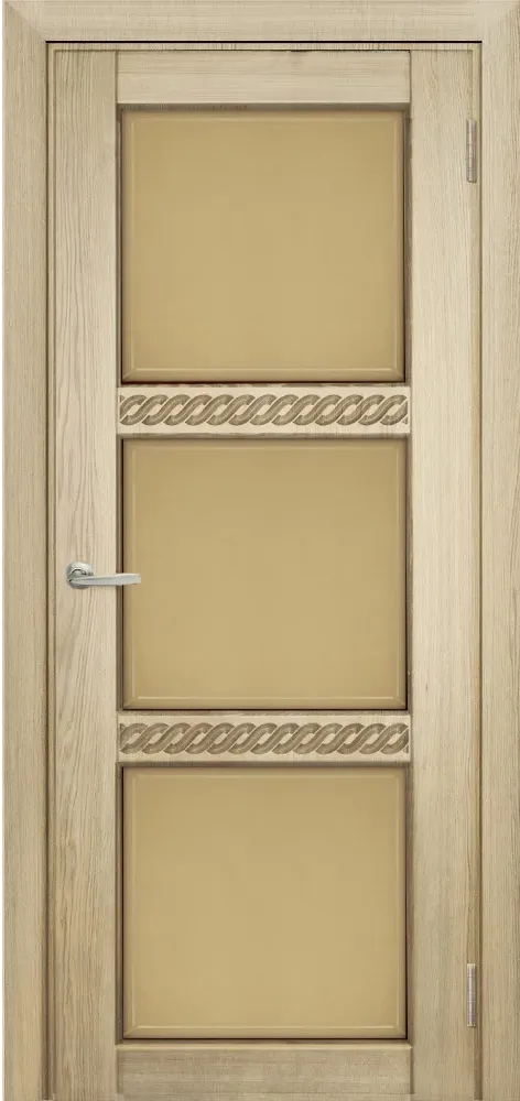 Двери в интерьере - Дверь Берест массив сосны Браво некрашеная, фреза коса, стекло бронза