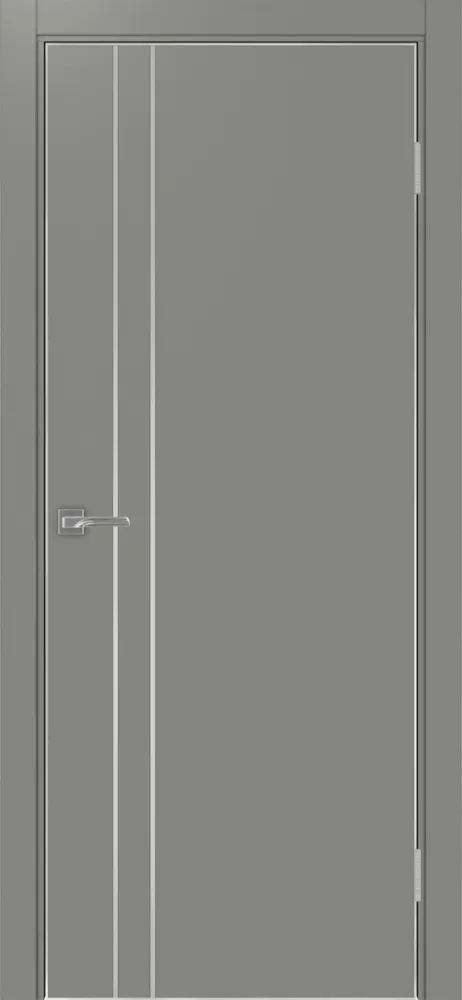 Двери в интерьере - Дверь Эко 205 серый молдинг SC, кромка AL хром SC с 4-х сторон, глухая