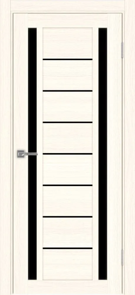 Двери в интерьере - Дверь Эко 558.212 ясень светлый, lacobel черный