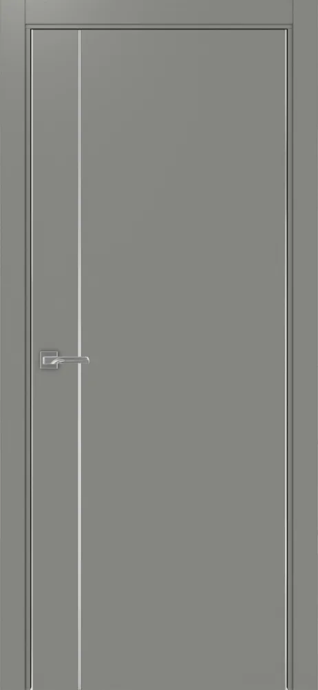 Двери в интерьере - Дверь Эко 204 серый молдинг SC, кромка AL хром SC с 2-х сторон, глухая