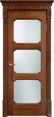 Дверь ПМЦ массив ольхи ОЛ7.3 коньяк с патиной, стекло мателюкс