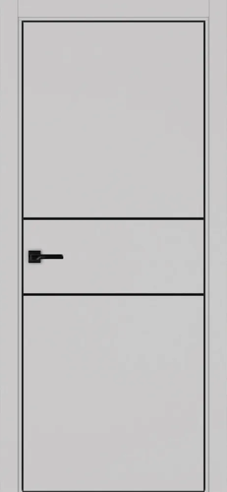 Двери в интерьере - Дверь Эко 203 пепельный молдинг SB, кромка AL черная SB с 4-х сторон, глухая