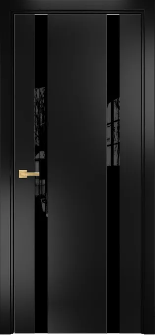 Двери в интерьере - Дверь Оникс Верона 2 эмаль черная по МДФ, триплекс черный