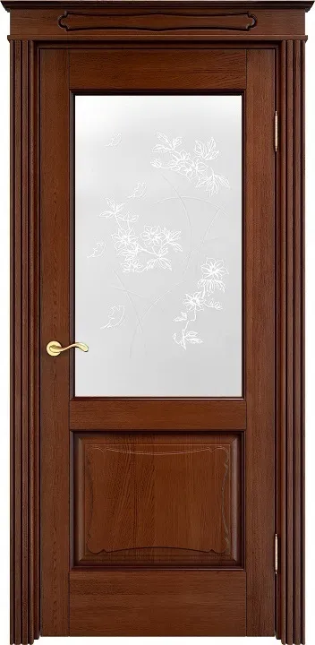 Двери в интерьере - Дверь ПМЦ массив дуба Д6 коньяк с патиной, стекло 6-6