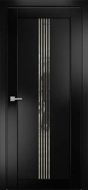 Двери в интерьере - Дверь Оникс Контур эмаль черная по МДФ, глухая
