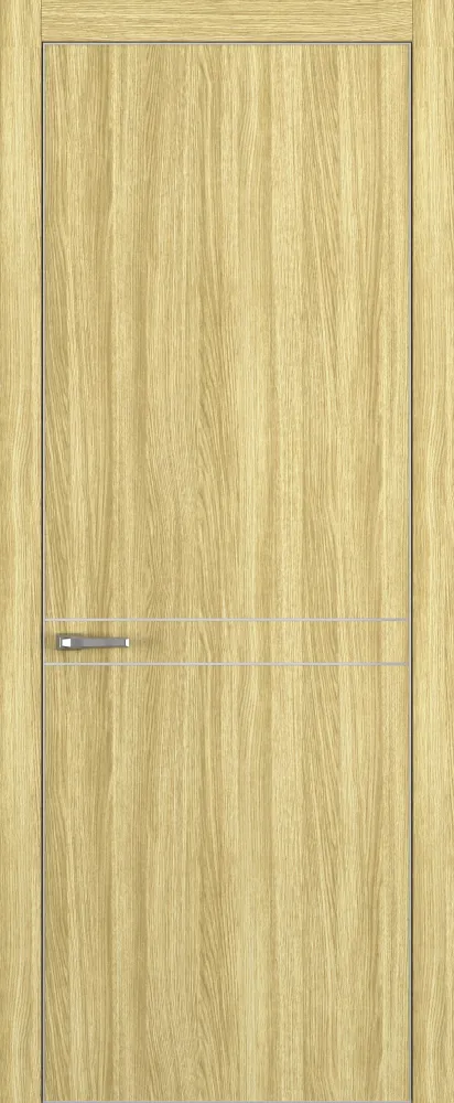 Двери в интерьере - Дверь Z K13 toppan дуб натуральный, ALU кромка хром, молдинг серебро, глухая