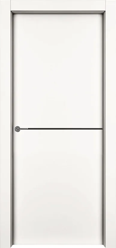 Двери в интерьере - Дверь 1001-М1 эмаль RAL 9010, молдинг черный, глухая