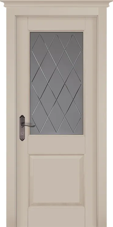 Двери в интерьере - Дверь ОКА массив ольхи Элегия эмаль крем, стекло Графит с фрезеровкой