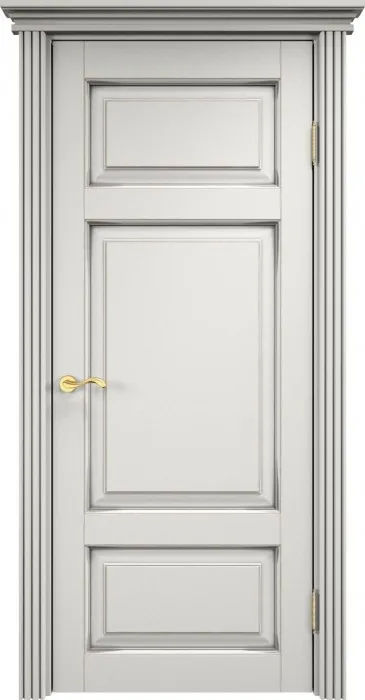 Дверь ПМЦ массив ольхи ОЛ55 белый грунт с патиной серебро, глухая. Фото №3