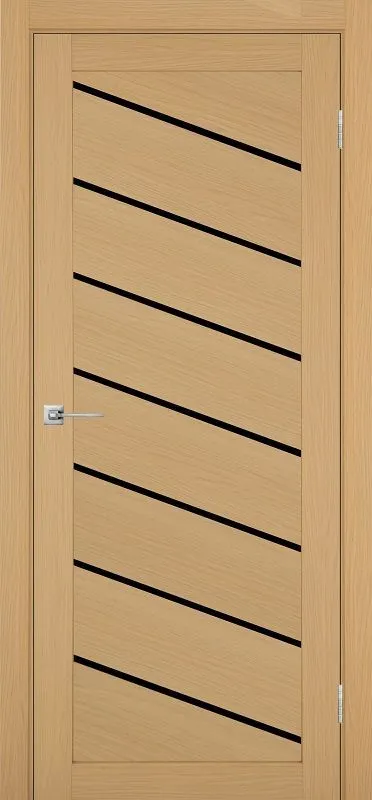 Двери в интерьере - Дверь Эко 508.112У ясень темный, lacobel черный