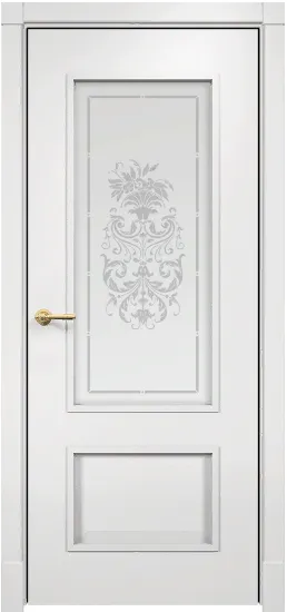 Дверь Оникс Марсель эмаль белая, сатинат печать ромбы. Фото №2