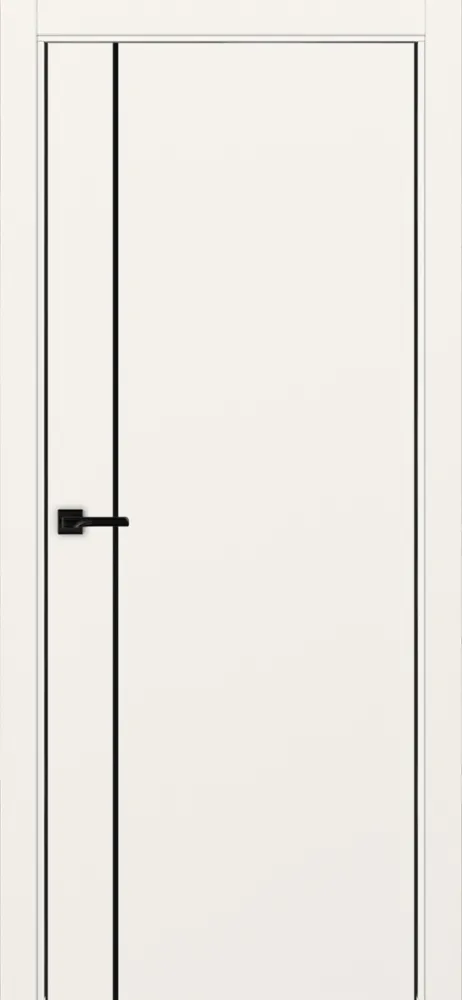 Двери в интерьере - Дверь Эко 204 бежевый молдинг SB, кромка AL черная SB с 2-х сторон, глухая