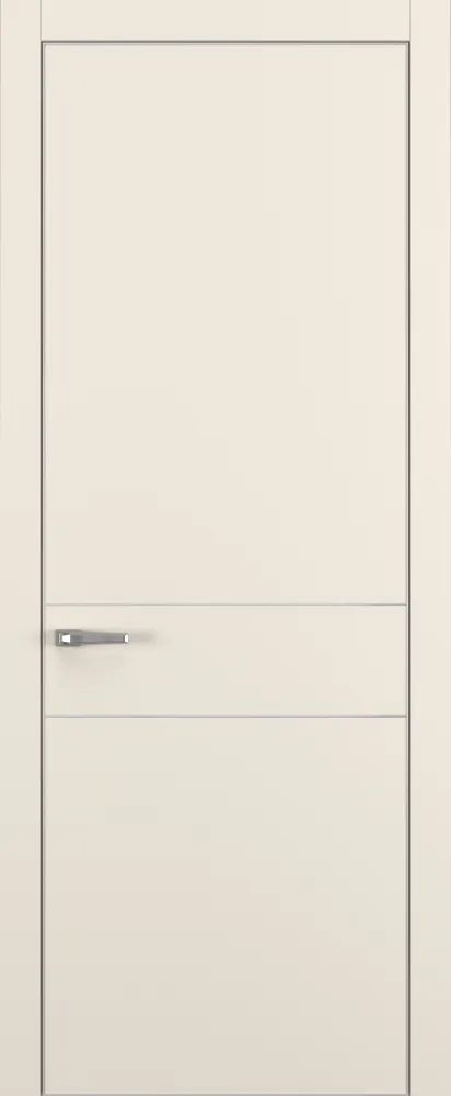 Двери в интерьере - Дверь Z K16 полипропилен крем, ALU кромка хром, молдинг серебро, глухая