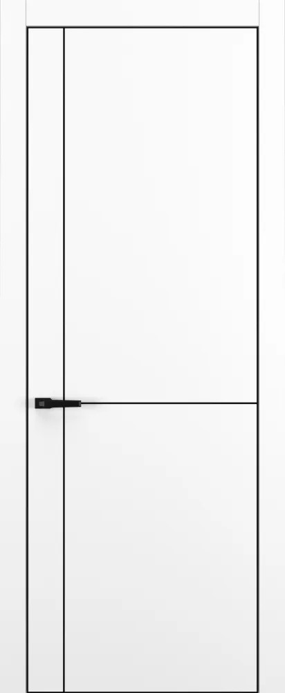 Двери в интерьере - Дверь Z K17 полипропилен белый, ALU кромка черная, молдинг черный, глухая