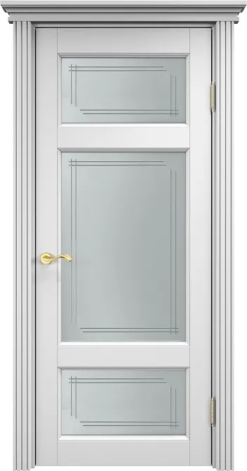 Дверь Итальянская Легенда массив ольхи ОЛ55 эмаль белая, стекло 55-4