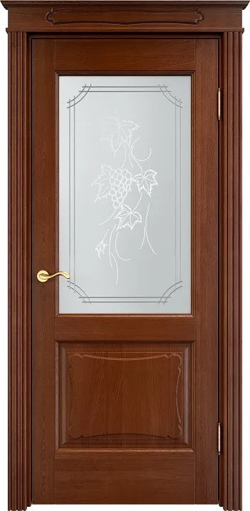 Двери в интерьере - Дверь ПМЦ массив дуба Д6 коньяк, стекло 6-2