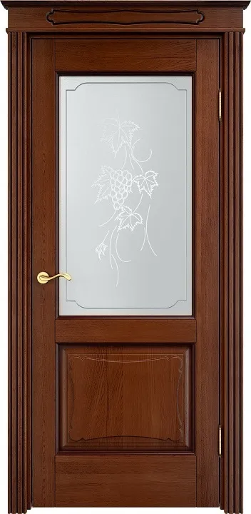 Двери в интерьере - Дверь ПМЦ массив дуба Д6 коньяк с патиной, стекло 6-3