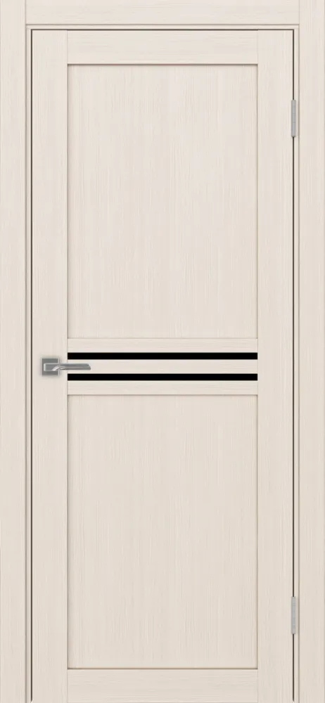 Двери в интерьере - Дверь Эко 552.12 ясень перламутровый, lacobel черный