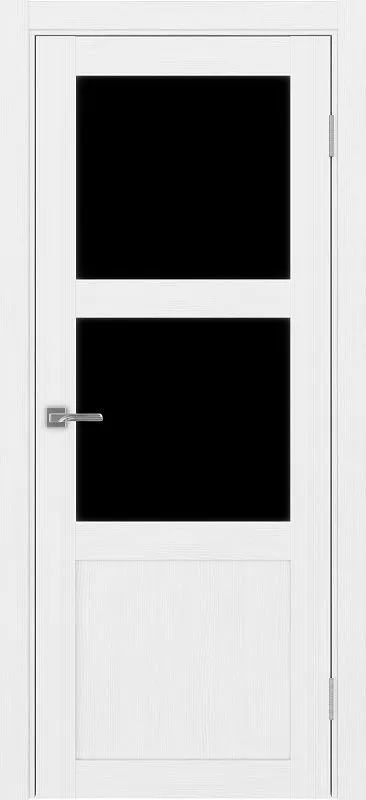 Двери в интерьере - Дверь Эко 530.221 белый лед, lacobel черный