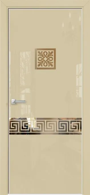 Двери в интерьере - Дверь Оникс Арт лакобель RAL 1015, зеркало №21.1