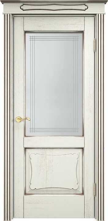 Двери в интерьере - Дверь ПМЦ массив дуба Д6 эмаль F120 с черной патиной, стекло 6-7