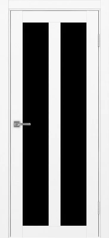 Двери в интерьере - Дверь Эко 521.22 белый снежный, lacobel черный