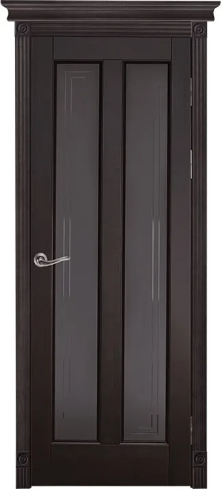 Двери в интерьере - Дверь ОКА браш массив сосны Соренто венге, стекло графит